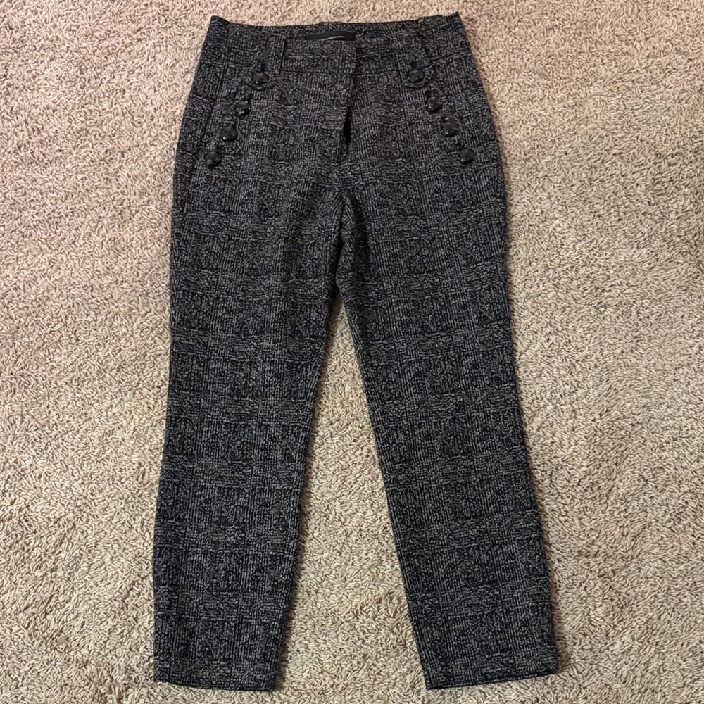 White House Black Market Black Textured Pants